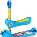 Jetson Character Kids Kick Scooter, LED Lights on Stem & Light-Up Wheels, Lightweight Frame, Height-Adjustable Handlebar, Lean-to-Steer System, Easy-Fold Mechanism