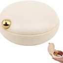 iplusmile Travel Pill Organizer - Portable 4 Times a Day Case, Leak Proof Cute Medicine Container for Vitamins Fish Oil, Daily Pill Management Business Trip Essentials, Beige