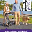 KEKOY Rollator Walkers for Seniors with Seat, 400 lb Foldable Walker - Grey