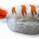 4 x 7" Squeaky Plush Toy for Puppies Small Dogs Self Etertainment Washable Soft Made [PET ONLY] (Prawn Sushi)