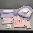 Snugzy Toddler Potty Training Seat 3-in-1 Foldable Potty Training Toilet with Step Stool Adjustable Potty Chair with Urinals (Pink Purple)