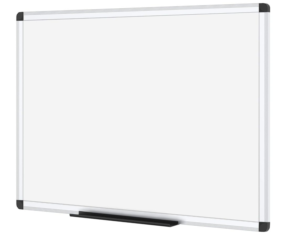 VIZ-PRO Magnetic Dry Erase Board, 36 X 24 Inches, Silver Aluminium Frame