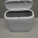 Bathroom Trash Can with Lid, 3 Gallon Small Slim Garbage Bin with Auto-Adsorption & 75 Bags (5 Rolls), Mini Waste Basket Dog Proof for Bathroom, Kitchen, Office, Bedroom, Laundry, Toilet, Rv, White