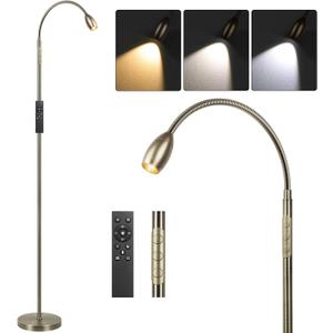 Reading Floor Lamp, 72" Tall LED Lamp with Flexible Gooseneck, Dimmable Zoomable Spotlight, Adjustable Color Beam Standing Lamp, Touch & Remote Control, Task Craft Bedroom Living Room (Bronze)