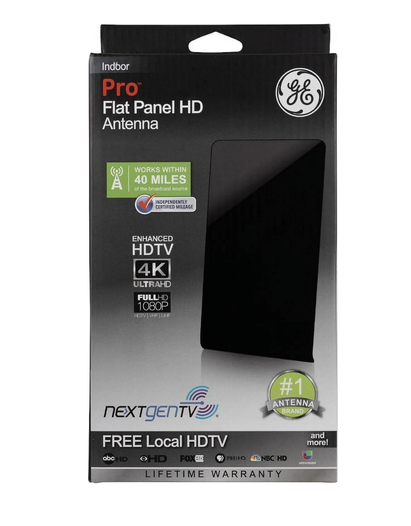 GE UltraPro Flat Panel HD Indoor Antenna Free Local HDTV 4K UltraHD Full 1080P H