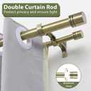 Double Curtain Rods 72-144 Inches for Windows, 1 Inch Diameter Adjustable Heavy Duty Drapery Rod with Aluminum Alloy Brackets and Finials, Modern Stylish Dual Curtains Rod, Antique Bronze