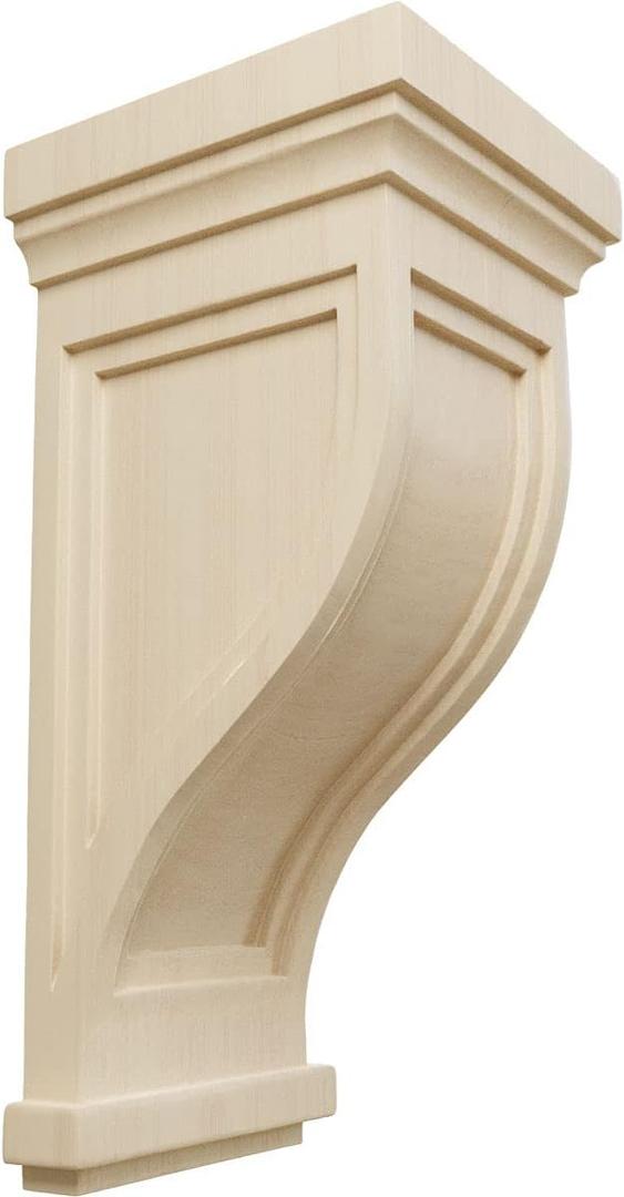 Ekena Millwork COR07X08X17TRRW Traditional Recessed Wood Corbels, 7 1/2"W x 8"D x 17"H, Rubberwood