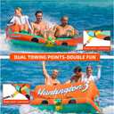 Swonder 3 Person Towable Tubes for Boating, Water Tubes for Boats to Pull, Heavy-Duty Front & Back Tow Points Inflatable Boat Tube with Stronger 840D Nylon Cover, Large