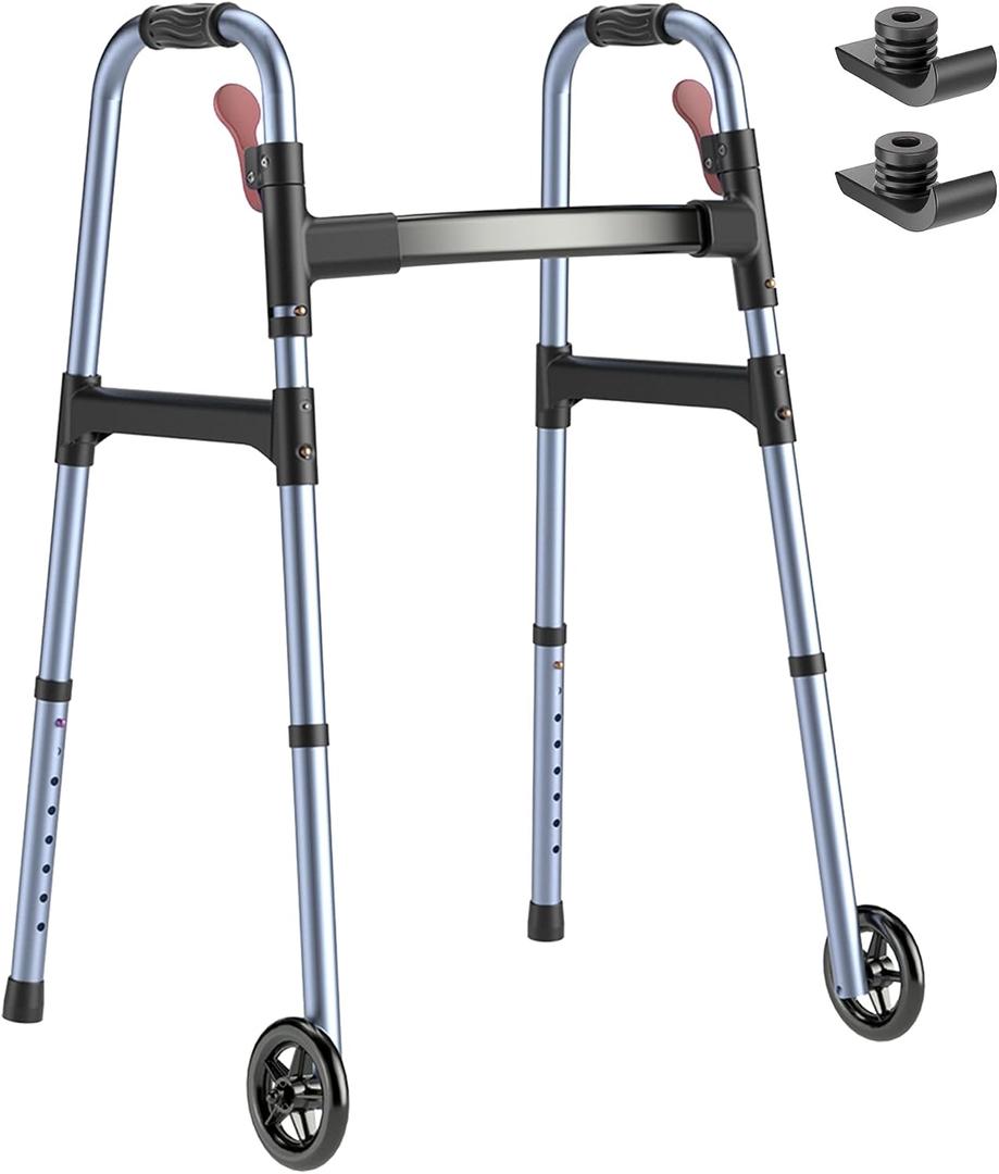 HOMLAND Standard Walkers for Seniors, 6.5lb Lightweight Foldable Walker