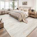 Area Rug 9x12 Living Room Rugs: Washable Modern Rug Large Non-Slip Soft Rugs Stain Resistant Printed Rug Indoor Carpet for Bedroom Kitchen Dining Room Nursery Playroom Home(Beige, 9'x12')