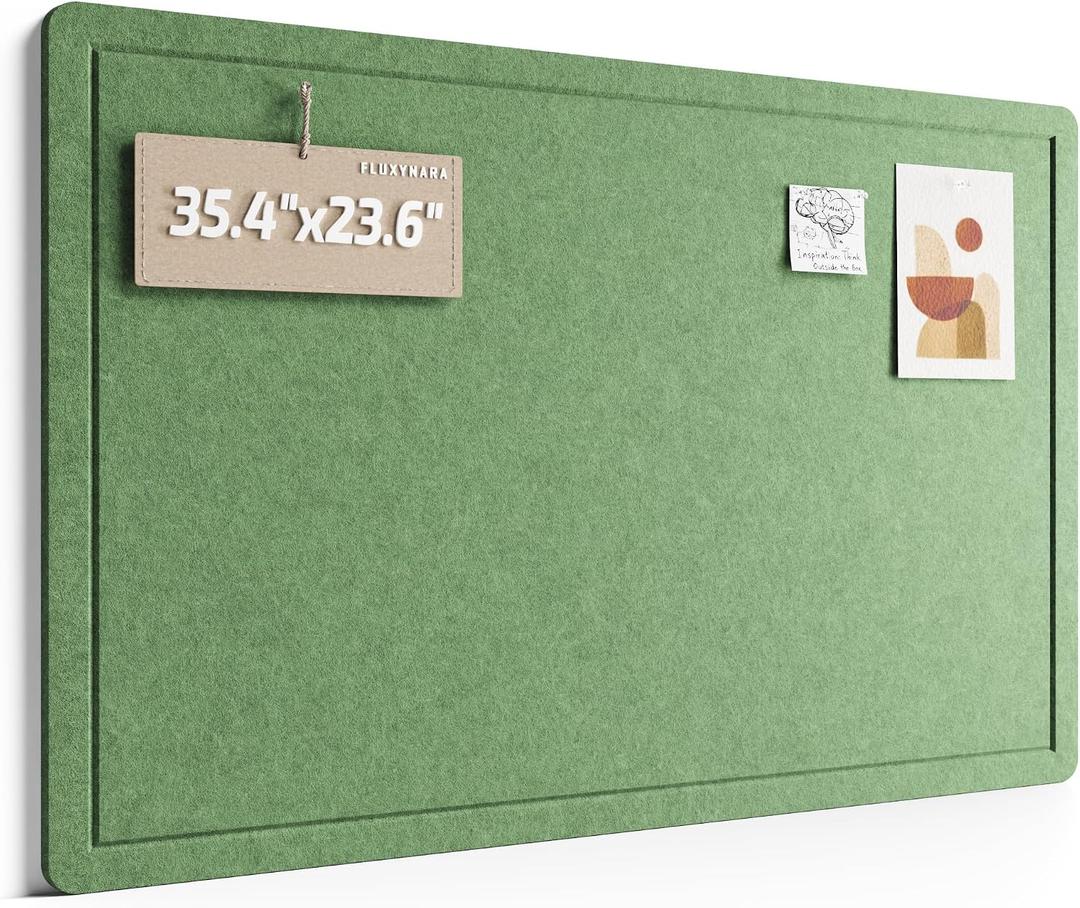 Fluxynara Felt Bulletin Board, 35.4"x23.6", Christmas Tree Green