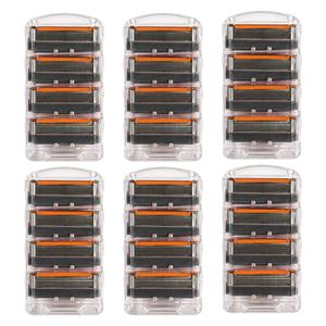 24 Pack Razor Blades for Men 5 Layer Razor Refills Compatible with GF5, Lubrication Strip & Precision Trimmer, Mens Replacement Razor Blade Cartridges (Black)