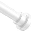 Shower Curtain Rod 46-78 Inch,0.87"Diameter Adjustable Spring Tension Curtain Rods No Drill,Ivory White Shower Tension Rod for Bathroom,Room Divider,Window,Anti-Rust Non-Slip 1-Pack