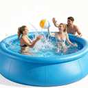 10FTx30In Inflatable Swimming Pool, Large Family Summer Pool for Garden/Lawn, Reusable Water Pool for Backyard Water Fun