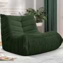 Bean Bag Chair Big Sofa Beanbag Chair for Adults Fireside Chair Bean Bag Lounger with Memory Foam Filled for Home,Apartment or Gaming Venue(Green Teddy) (Single)