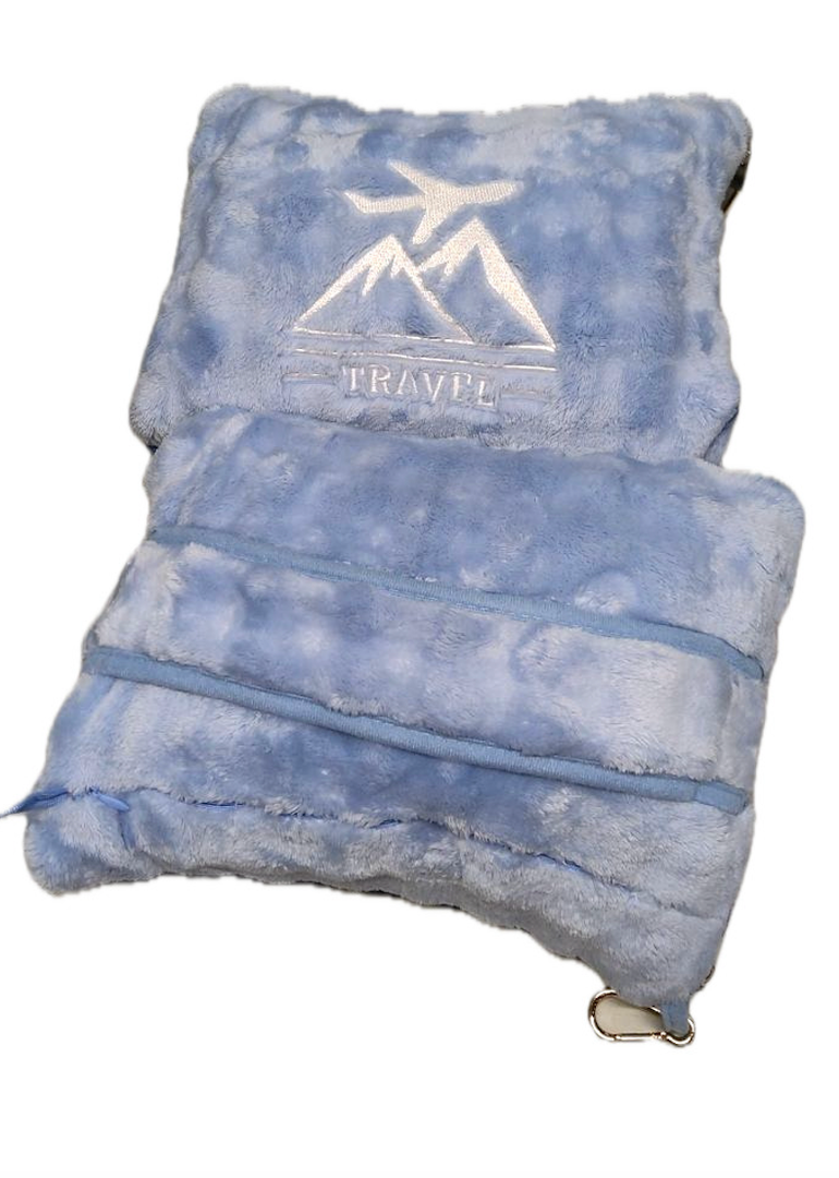 Travel Blanket and Pillow-2-in-1, Blue color