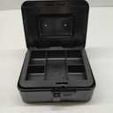 KYODOLED Medium Metal Cash Box with Combination Lock Safe and Money Tray for Security 7.87"x 6.30"x 3.54" Black