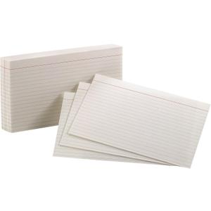Oxford Ruled Index Cards, 5" x 8", White, 100 Per Pack (40165)