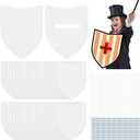 TANEMUDO 84 Pcs Blank Paper Shields with Handles DIY Craft Cardboard Shields for Decorate Party Play Castle Activities Gift