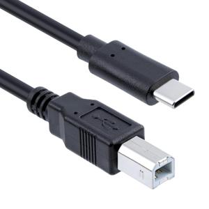 USB C Printer Cable 6FT USB C MIDI Cable Compatible with iPad Pro iPad Air MacBook Pro MacBook Air M1 Mac Pro iMac Pro HP Canon Dell Epson Brother Lexmark Xerox Samsung Piano DAC & More-Black