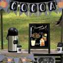 4 THOUGHT Small Tabletop Chalkboard Signs, 9.5" x 14" Magnetic Mini Chalk Board with Stand for Food Wooden Frame Easel Countertop Menu Board for Kitchen Cafe Home Pub, Black