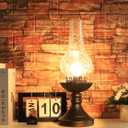 Rustic Lamp,Retro Bedside Lamps for Farmhouse,Bedroom,Lamps for Nightstand,Industiral Table Lamp with Glass lampshade,Bulb Included (Transparent Glass)