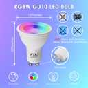 FTL GU10 LED Bulbs Color Changing Light Bulbs with Remote Control, Dimmable 2700K-6000K RGB Colored Light Bulbs 5W 40W Equivalent, 30 Colors, Timer, Spotlight for Track Lighting, 6-Pack