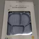 ROCCED Suction Plates for Baby placemat Spoon Fork Set for Toddlers, Silicone Baby Plates with Suction Baby Dishes for Kids Plates-Dusty blue