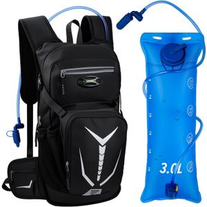Insulated Hydration Backpack with 3L Water Bladder - 18L Leak-Proof Hiking Daypack, Lightweight Water Backpack for Men & Women, Gear for Trail Running, Cycling, Rave Festivals & Outdoor Sports