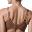TELIMUSSTO Women's Plus Size Bra Full Coverage Underwired Minimiser Non Padded Floral Lace Bras (Brown, 44DDD)