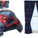 Jay Franco Marvel Spiderman Crawl Queen Bed Set and Saving The Day Drapes Bundle