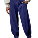 Runcati Mens Medieval Pirate Pants Renaissance Viking Knicker Colonial Halloween Cotton Gothic Costume Trousers , Size 2XL