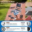 TooCust Heavy-Duty Rolling Shower Chair with 10" Solid Wheels, Shower Chair with Wheels for Elderly and Disabled, 350lbs Capacity Shower Wheelchair, 4-in-1 Commode Chair, Safety Straps, Water-Resistan