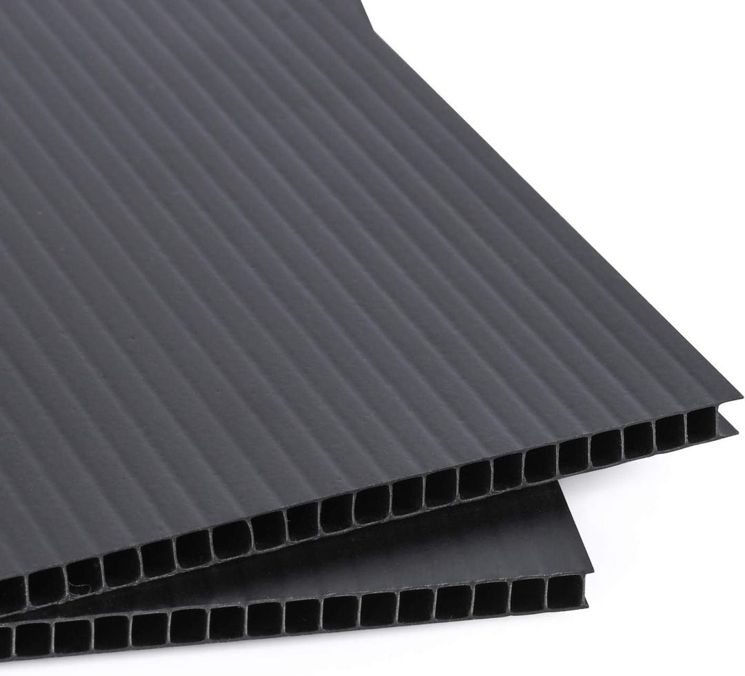 Corrugated Plastic Sheet for Indoor and Outdoor Use - 3/16 Inch Thick Poster Board, 24x36 Inches Pack of 2 Black Board Sheets Waterproof Coroplast Lightweight Blank Yard Signs