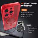 TOCOL for Phone 14 Pro Case, Compatible with Magsafe Charger, Full Camera Protection, Drop Protection, Translucent Matte Phone Case for iPhone 14 Pro 6.1 inch (Red)