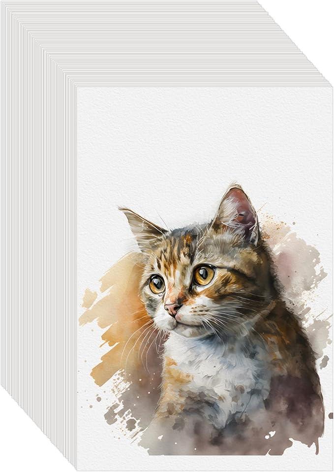 100PCS 9x6 Watercolor Paper Bulk, 140lb/300g Cold Press Thick Water Color Paper Pad for Kid Child Adult, White Art Paper for Drawing Painting Markers Gouache, Textured Cotton Paper Sheets 100PCS 9x6 Watercolor Paper Bulk, 140lb/300g Cold Press Thick Water Color Paper Pad for Kid Child Adult, White Art Paper for Drawing Painting Markers Gouache, Textured Cotton Paper Sheets