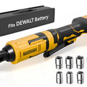 3/8 Inch Cordless Ratchet Wrench for DEWALT 20V Battery, 88Ft-Lbs, 0-400RPM, Electric Wrench Ratchet w/Variable Speed Trigger, Reinforced Head, R&F Switch, 7 Sockets,3/8" to 1/4" Adapter