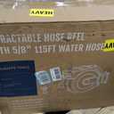 Giraffe Tools AW505/8 Retractable Garden Hose Reel 5/8" x 115+5 ft, Heavy Duty Wall Mounted Water Hose Reel Automatic Rewind, 180 Deg Swivel Bracket, Slow Retraction, 115ft, Dark Grey