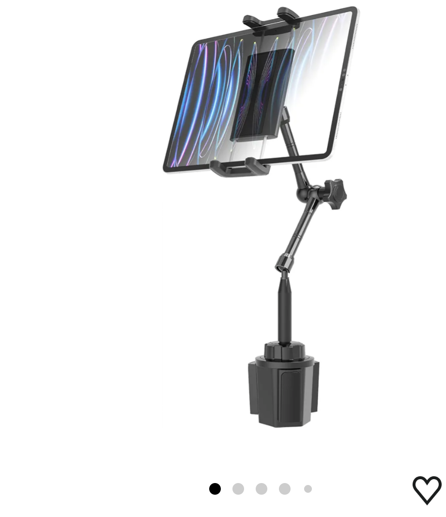 Car Cup Holder Tablet Mount for 4.7-13" iPad & Phone, Extra-Length Metal Arm（12.9"） Truck Cup Tablet Holder with 360° Adjustable Arm, Cupholder for iPad Pro, Air, Mini, Galaxy Tab, Fire HD