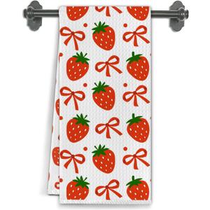 Christian Strawberry Kitchen Towels, Fruit of The Spirit Bible Verse Decor Dish Tea Towels for Kitchen, Faith Based Gifts Hand Towels for Bathroom Decor, 16x24 Inch