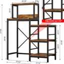 6-Tier Mini Fridge Cabinet Microwave Stand Baker Rack, Mini Fridge Stand with Storage Shelves, Microwave Oven Stand, Utility Storage Shelf for Kitchen, Living Room, Dorm, Patio.(Brown), X-Large