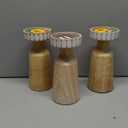 8 inches WOODEN CANDLE HOLDER, Set Of 3