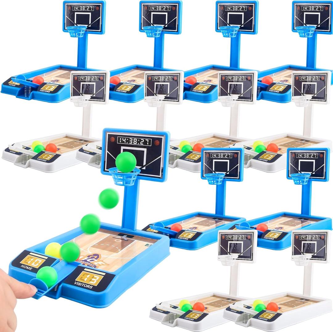 12 Pack Mini Basketball Game Toys Tabletop Basketball Game Desktop Basketball Shooting Game for Kids Goodie Bag Stuffers Party Favors Birthday Gifts, 2 Colors, Small