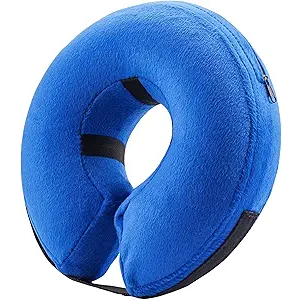 BENCMATE Inflatable Dog Cone Collar Alternative, Soft Dog Cone for Small Medium Large Dogs and Cats, Neck Recovery ECollar Donut Collar After Surgery (L, Blue)