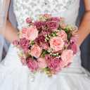 Artificial Peonies Silk Flowers, Pink Faux Peony Bouquet 4 Bundles Florals Arrangements Decor for Farmhouse Home Boho Wedding Table Centerpiece, Fake Plastic Flower Bulk for Vase Decoration (Mix Pink)
