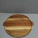 13" Round Acacia Wood Tray with 2 Built-in Handles | Versatile Serving Board for Coffee Table, Parties & Daily Dining | Large Charcuterie & Cheese Platter, Decorative Gift Tray