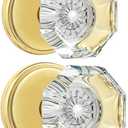 2 Pack Crystal Dummy Door Knobs, Non-Turning Single Side Dummy Door Knob Set, Polished Brass/Gold