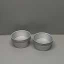 LoveDeal Aluminum Alloy Tart Pan, 3 Inch Cute Flan Mold, 10 Pieces Egg Tart Molds for Baking Pastel de Nata, Pie, Tartlet, Popover - Silver Tin