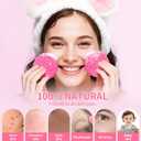 100-Count Compressed Facial Sponges, Natural Cellulose Face Sponges for Cleansing, Exfoliating, Washing face, Makeup Removal, and Spa Use - Travel Skincare Essentials for women (Pink)