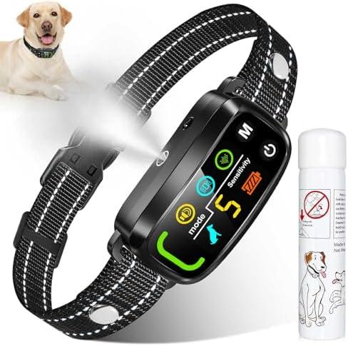 Citronella Bark Collar [1* Spray Refill] Anti Barking Training Collar, Citronella Dog with 5 Adjustable Sensitivity Beep/Vibration/Spray for L/M/S Dog Training